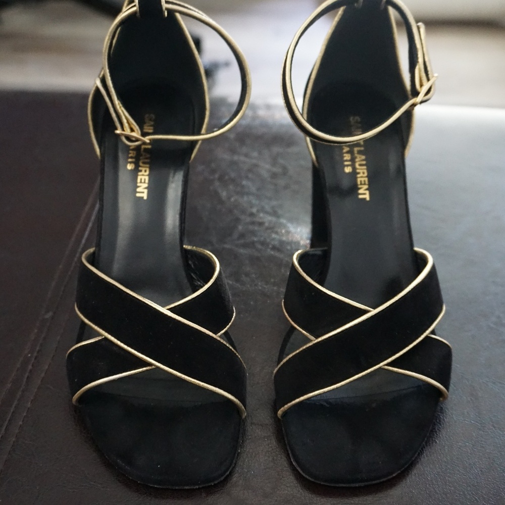 YSL suede babies sandal